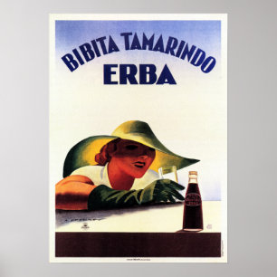 Póster Bibita Tamarindo ERBA Bebida Soda Marcelo Dudovich