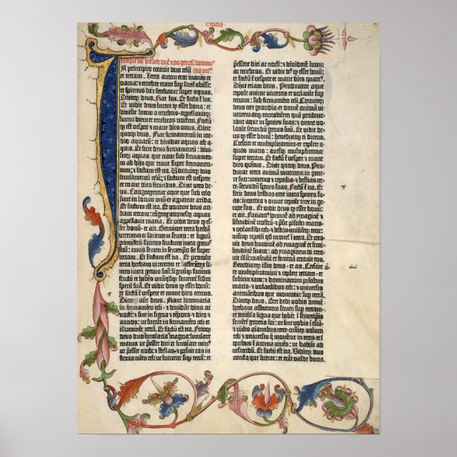 Póster Bible genesis Gutenberg  page 1 Poster (Frente)