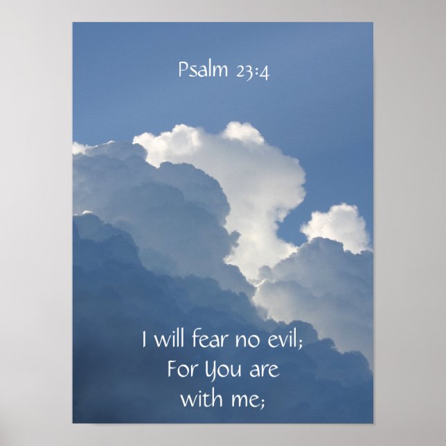 Póster Bible Scripture Psalm 23:4 Fear No Evil... (Frente)