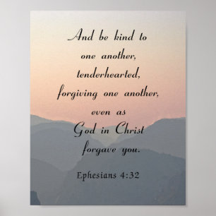 Póster Bible Verse, Ephesians 4:32, Be Kind