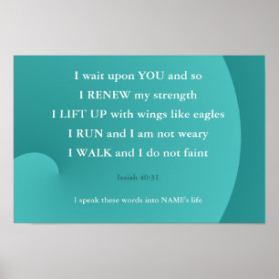 Póster Bible Verse for Health quote Isaiah Poster