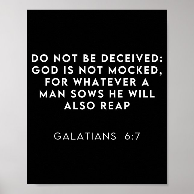 Póster Bible Verse Galatian 6_7 Funny Meme Viral Christia (Frente)