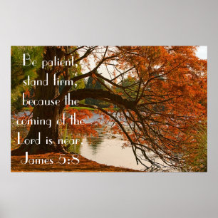 Póster Bible verse James 5:8 autumn poster