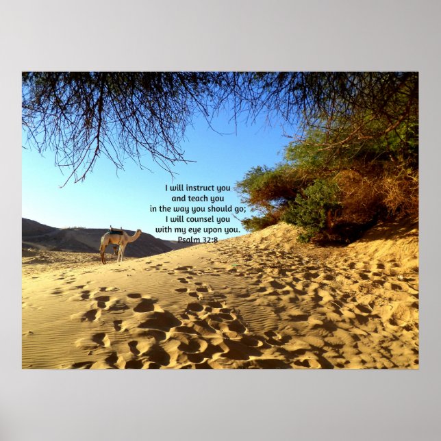 Póster Bible Verses Inspirational Quote Psalm 32:8 (Frente)