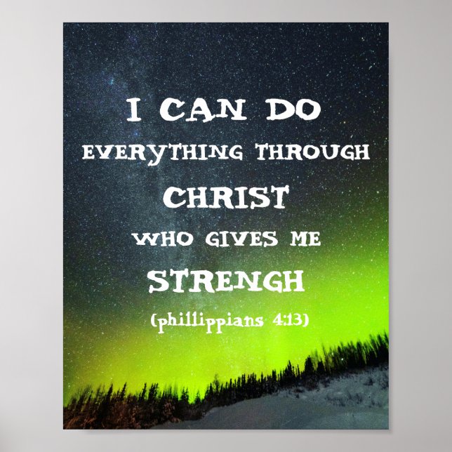 Póster Biblia contra cita Inspiradora Escritura Aurora (Frente)