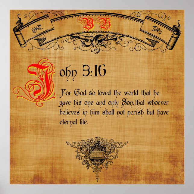Póster Biblia contra John 3:16 (Frente)