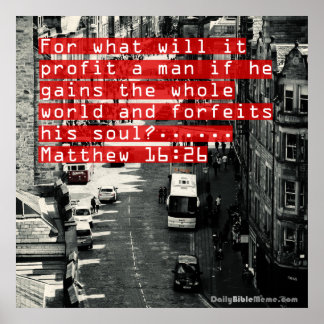 Póster Biblia contra Poster - Mateo 16:26