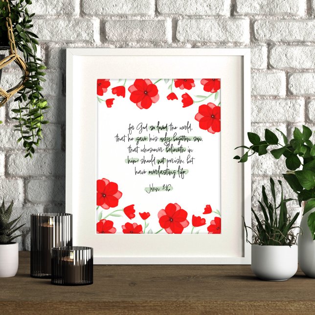 Póster Biblia cristiana floral de adormidera roja versus  (Subido por el creador)