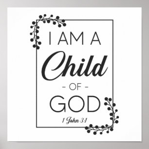 Póster Biblia Cristiana Verso Soy Hijo De Dios 1 Juan