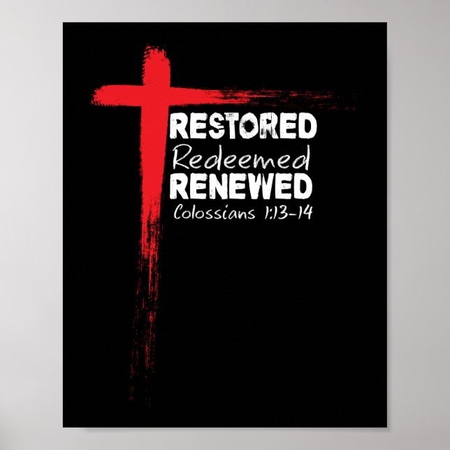 Póster Biblia cristiana versus colosanos 1:13-14 Cruz (Frente)