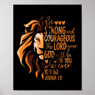 Póster Biblia cristiana versus Joshua 1:9 León