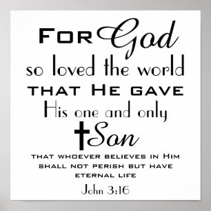 Póster Biblia cristiana versus Juan 3:16