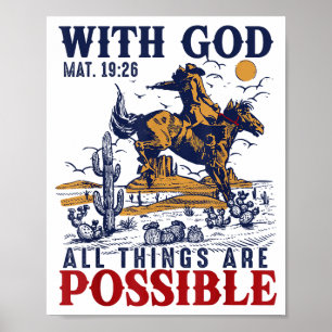 Póster Biblia de vaquero versículo de la escritura occide