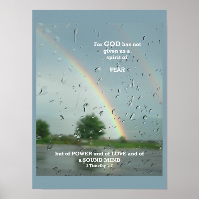 Póster Biblia inspiradora Verso 1 Timothy 1:7 (Frente)