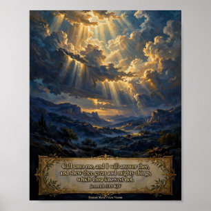 Póster Biblia KJV-Jeremías 33:3 Clama a Mí...