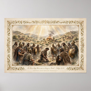 Póster Biblia KJV-Jueces 21:25 Últimos Días De Los Jueces