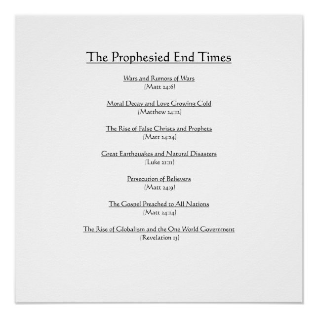 Póster BIBLIA: Los profetizados tiempos finales (Anverso)
