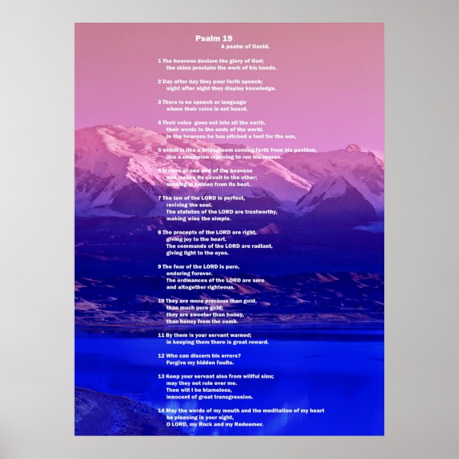 Póster Biblia, Salmo19 (Frente)
