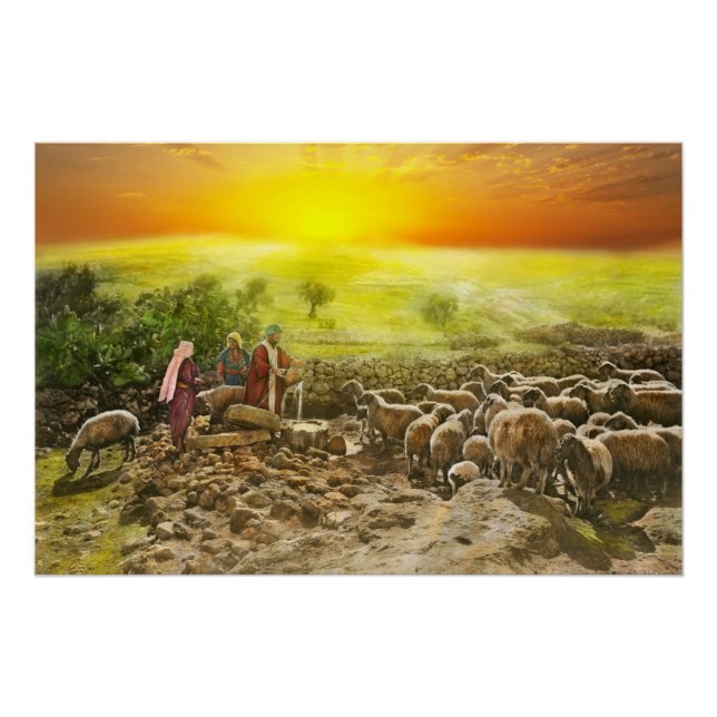 Póster Biblia - Salmo 23 - Mi copa rebosa 1920 (Anverso)