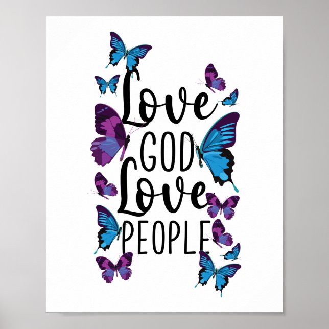 Póster Biblia Verse Amar a Dios Amar a la Gente Mariposa (Frente)