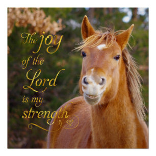 Póster Biblia Verse Chestnut sonriente Caballo Perfecto P