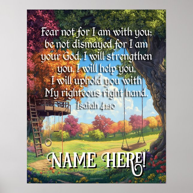 Póster Biblia Verse Cita Niños Juegos Forestales Niños Ar (Frente)