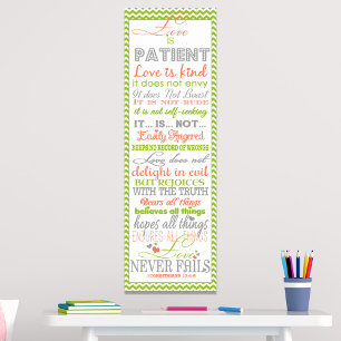 Póster Biblia Verse "El amor es" 1Corinthians Poster