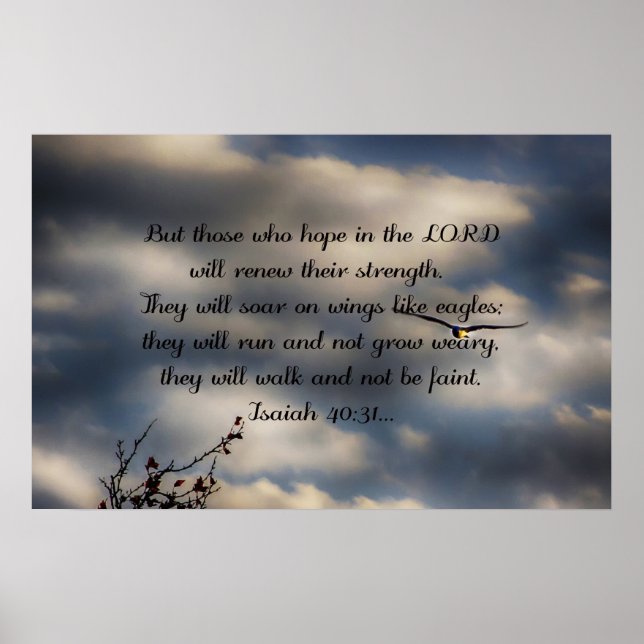 Póster Biblia Verse Isaiah 40:31 (Frente)