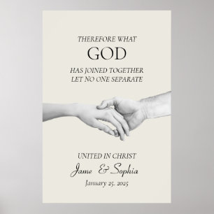 Póster Biblia Verse Matthew 19:6 - Fe cristiana Boda