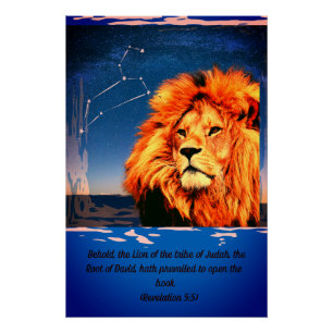 Póster Biblia versus León de la tribu de Judá-Rev 5:5