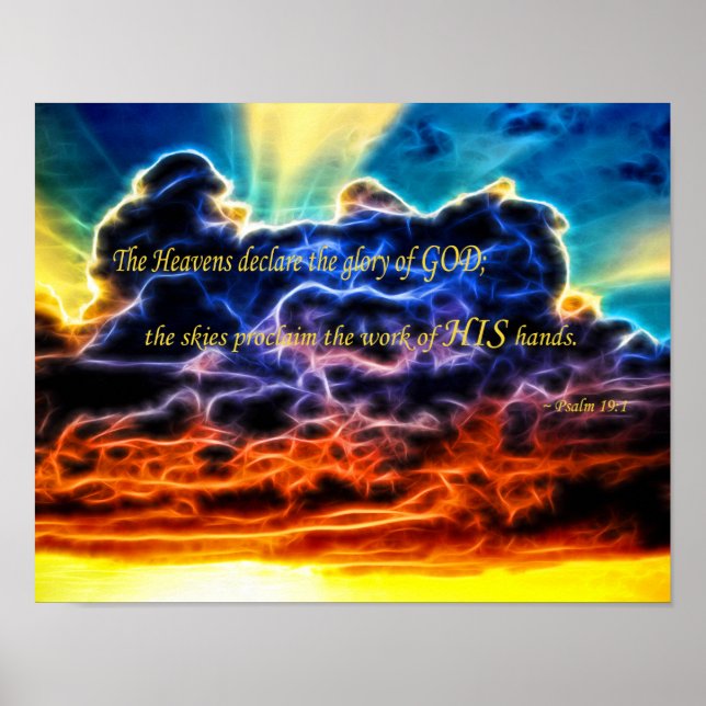 Póster Biblical Electrified Cumulus Clouds Skyscape (Frente)