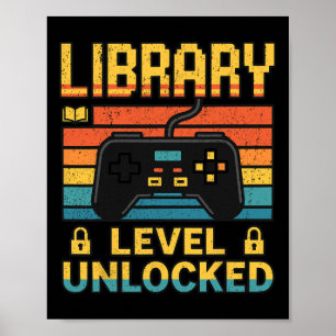 Póster Biblioteca Amantes Maestros Divertido Videojuego C