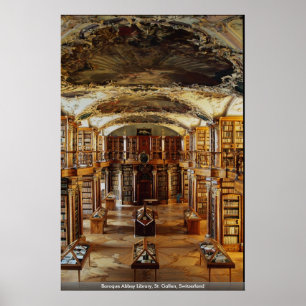 Póster Biblioteca barroca de la abadía, St. Gallen, Suiza