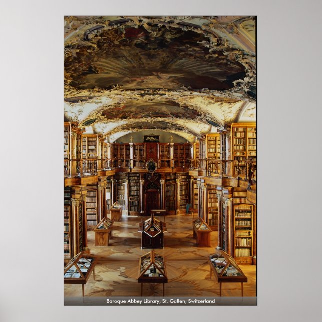 Póster Biblioteca barroca de la abadía, St. Gallen, Suiza (Frente)