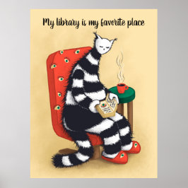 Póster Biblioteca Cat Lover Libarian
