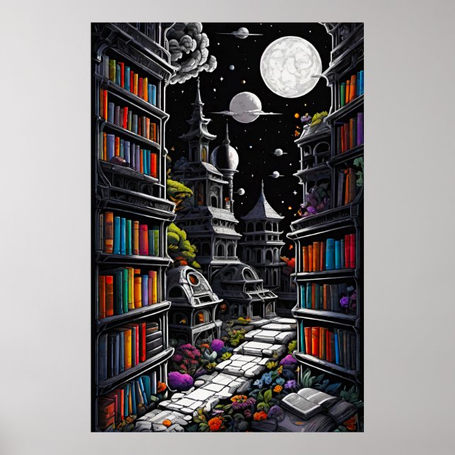 Póster Biblioteca de fantasías (Frente)