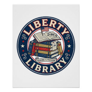 Póster Biblioteca de la Libertad Patriótica Diseño de cam