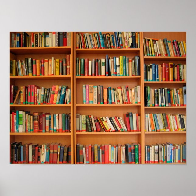 Póster Biblioteca de libros Librería Lectura de Bookworm (Frente)