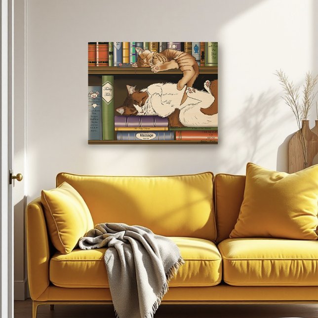 Póster Biblioteca de libros Shelf Cats (Subido por el creador)