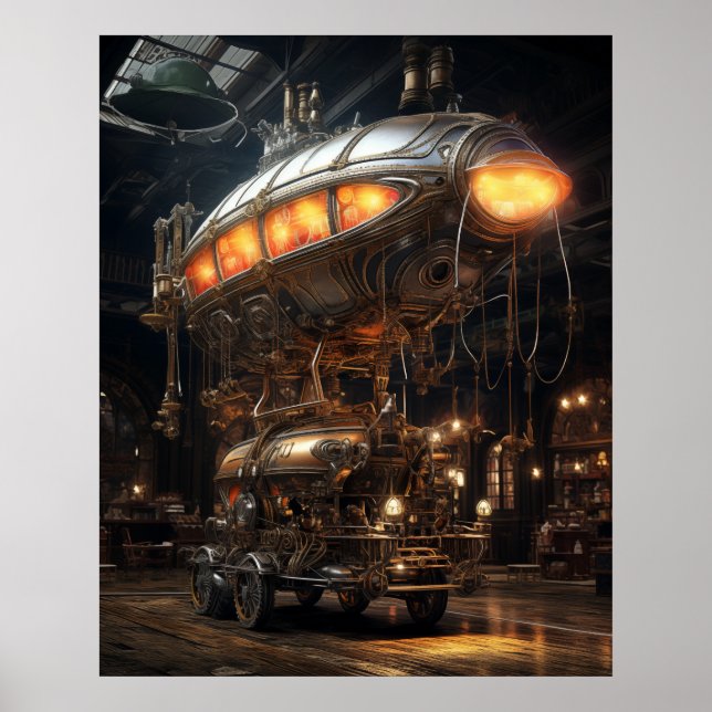 Póster Biblioteca de Steampunk de Victoria Modelo de Anti (Frente)