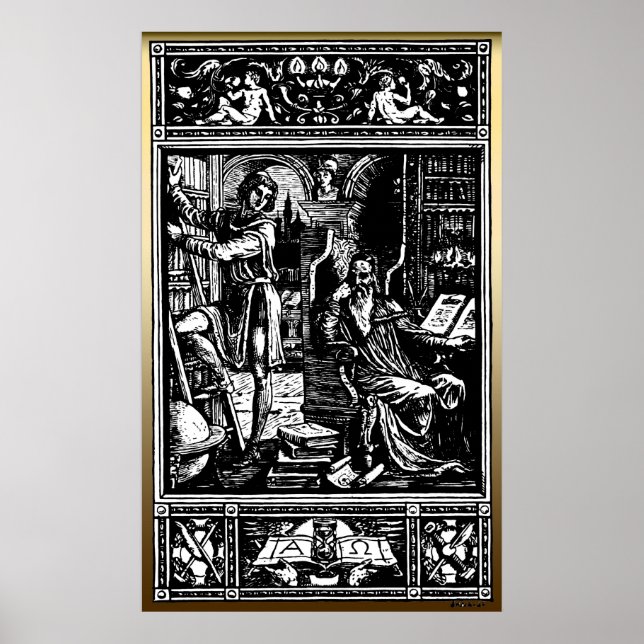 Póster Biblioteca de Vintage (Frente)