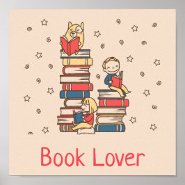 Póster Biblioteca del Libro Lover - aula de niños lindos