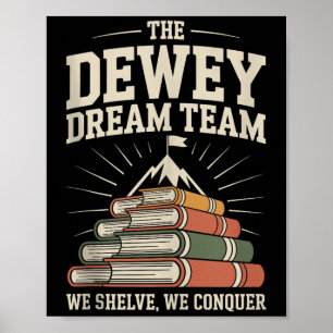 Póster Biblioteca Equipo De Sueño Montaña De Libros Funny