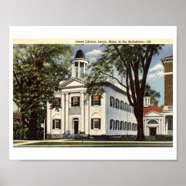 Póster Biblioteca, Lenox, Massachusetts 1932 (Frente)