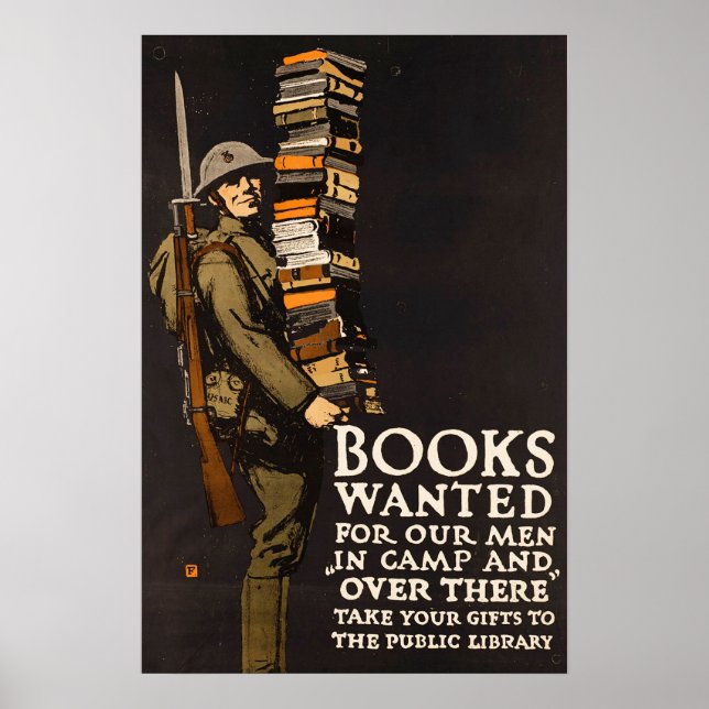 Póster Biblioteca militar estadounidense de la Segunda Gu (Frente)