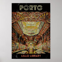 Biblioteca Porto Lello ilustracion Portugal