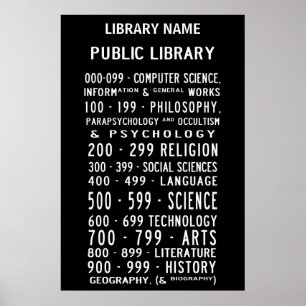 Póster Biblioteca Pública Busroll Decimal Dewey