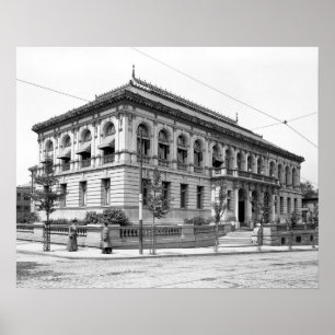 Póster Biblioteca Pública de Providence, 1906. Foto antig