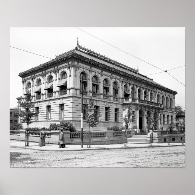 Póster Biblioteca Pública de Providence, 1906. Foto de co (Frente)