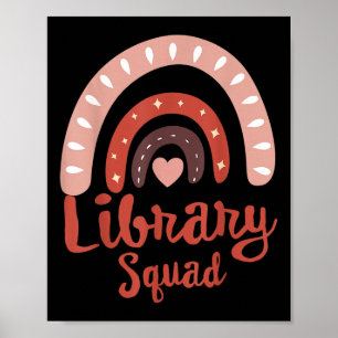 Póster Biblioteca Squad School Squad Librarian Bookworlbo